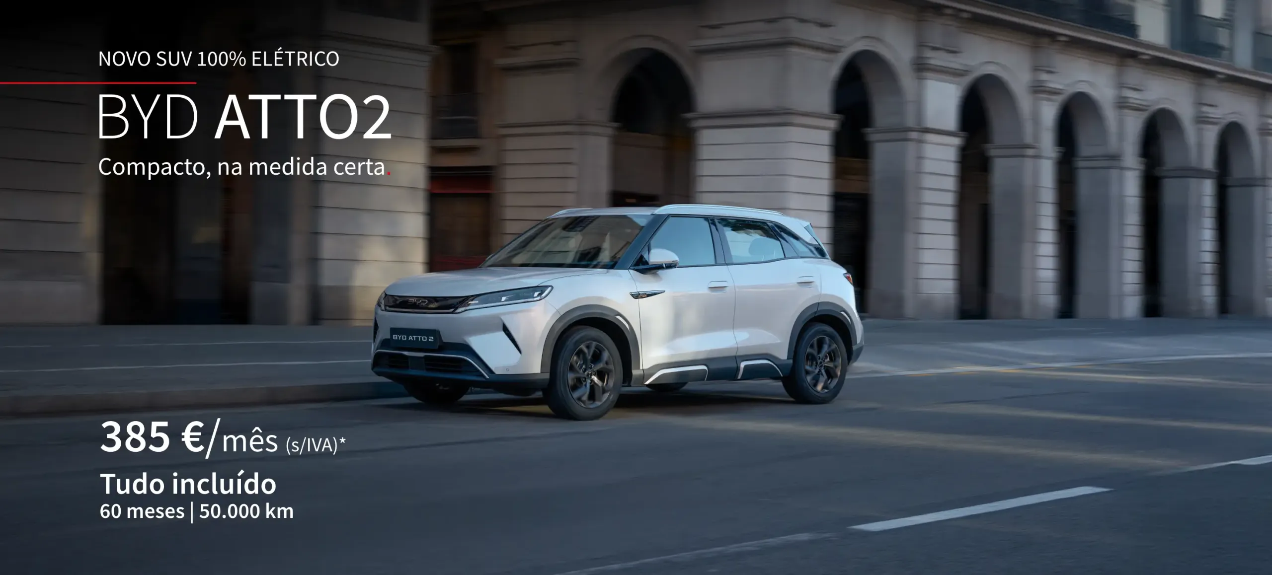 NOVO SUV 100% ELÉTRICO | BYD ATTO 2 | Compacto, na medida certa | Desde 29.990€ TAEG 9,7% Entrada inicial: 9.895€ | BYD ATTO 2 a circular na cidade